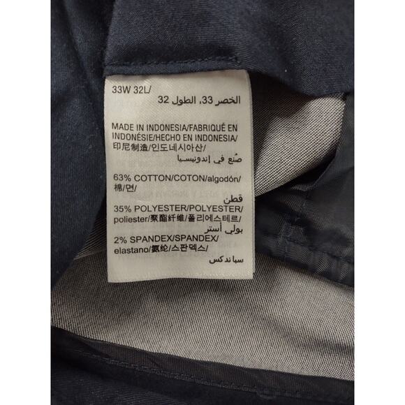 INC International Concepts Pants Men's Sz 33x32 Navy Blue Slim Fit Flat Front - Picture 5 of 10